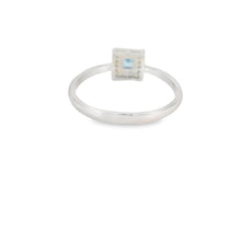 Load image into Gallery viewer, Aquamarine Cubic Zirconia Sterling Silver Ring (Princess)
