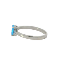 Load image into Gallery viewer, Blue lab opal oval 8x6mm sterling silver ring