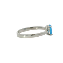 Load image into Gallery viewer, Blue lab opal oval 8x6mm sterling silver ring