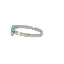 Load image into Gallery viewer, Blue lab opal cross sterling silver ring