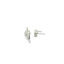 Load image into Gallery viewer, WHITE CUBIC ZIRCONIA STERLING SILVER TURTLE EARRINGS FULI-E0160