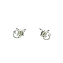 Load image into Gallery viewer, WHITE CUBIC ZIRCONIA STERLING SILVER BUTTERFLY EARRINGS FULI-E3061