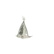 Load image into Gallery viewer, WHITE CUBIC ZIRCONIA STERLING SILVER PENDANT (SAILBOAT)