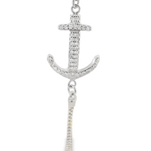 Load image into Gallery viewer, CUBIC ZIRCONIA STERLING SILVER NAUTICAL BRACELET (ANCHOR)