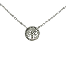Load image into Gallery viewer, CUBIC ZIRCONIA STERLING SILVER NECKLACE (TREE OF LIFE)