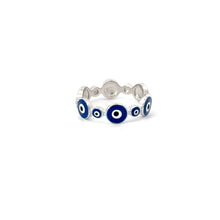 Load image into Gallery viewer, Dark Blue Evil Eye Ring