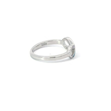 Load image into Gallery viewer, Blue lab opal infinity sterling silver ring