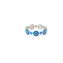 Load image into Gallery viewer, Light Blue Evil Eye Ring