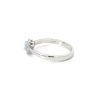 Load image into Gallery viewer, Light Blue Lab Opal Cubic Zirconia Sterling Silver Ring