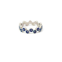 Load image into Gallery viewer, Evil Eye Ring Dark Blue