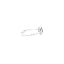 Load image into Gallery viewer, AMETHYST CUBIC ZIRCONIA STERLING SILVER RING (TEARDROP)
