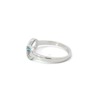 Load image into Gallery viewer, Blue lab opal infinity sterling silver ring