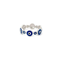 Load image into Gallery viewer, Dark Blue Evil Eye Ring