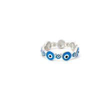Load image into Gallery viewer, Light Blue Evil Eye Ring