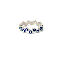 Load image into Gallery viewer, Evil Eye Ring Dark Blue