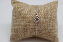 Load image into Gallery viewer, CUBIC ZIRCONIA STERLING SILVER BRACELET (HEARTS)