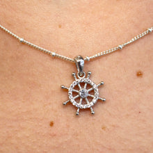 Load image into Gallery viewer, WHITE CUBIC ZIRCONIA STERLING SILVER PENDANT (HELM)