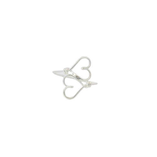 Two Hearts sterling silver ring