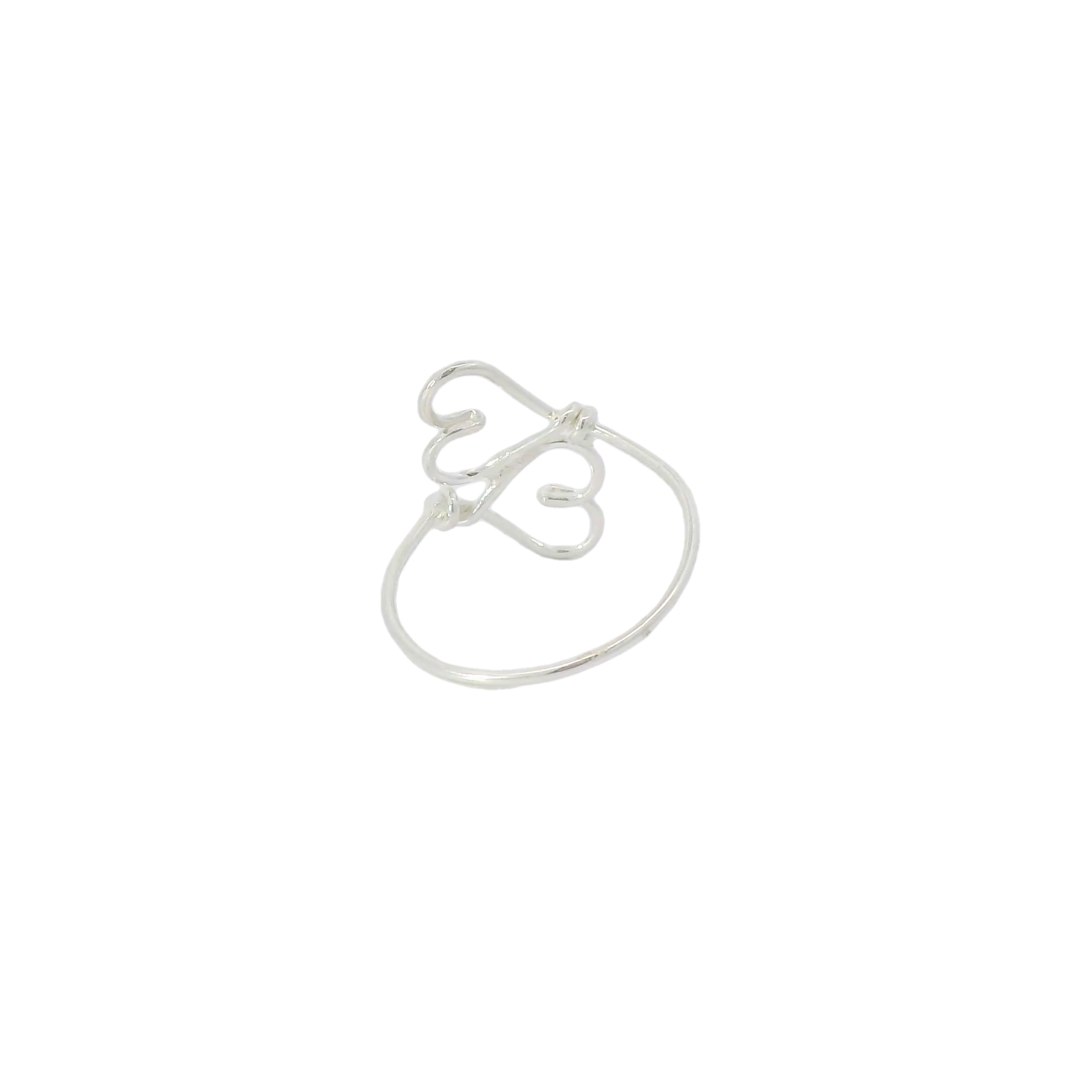 Two Hearts sterling silver ring