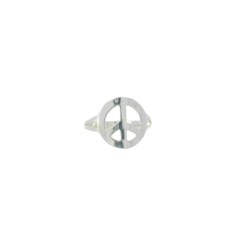 Peace Sign Sterling Silver Ring
