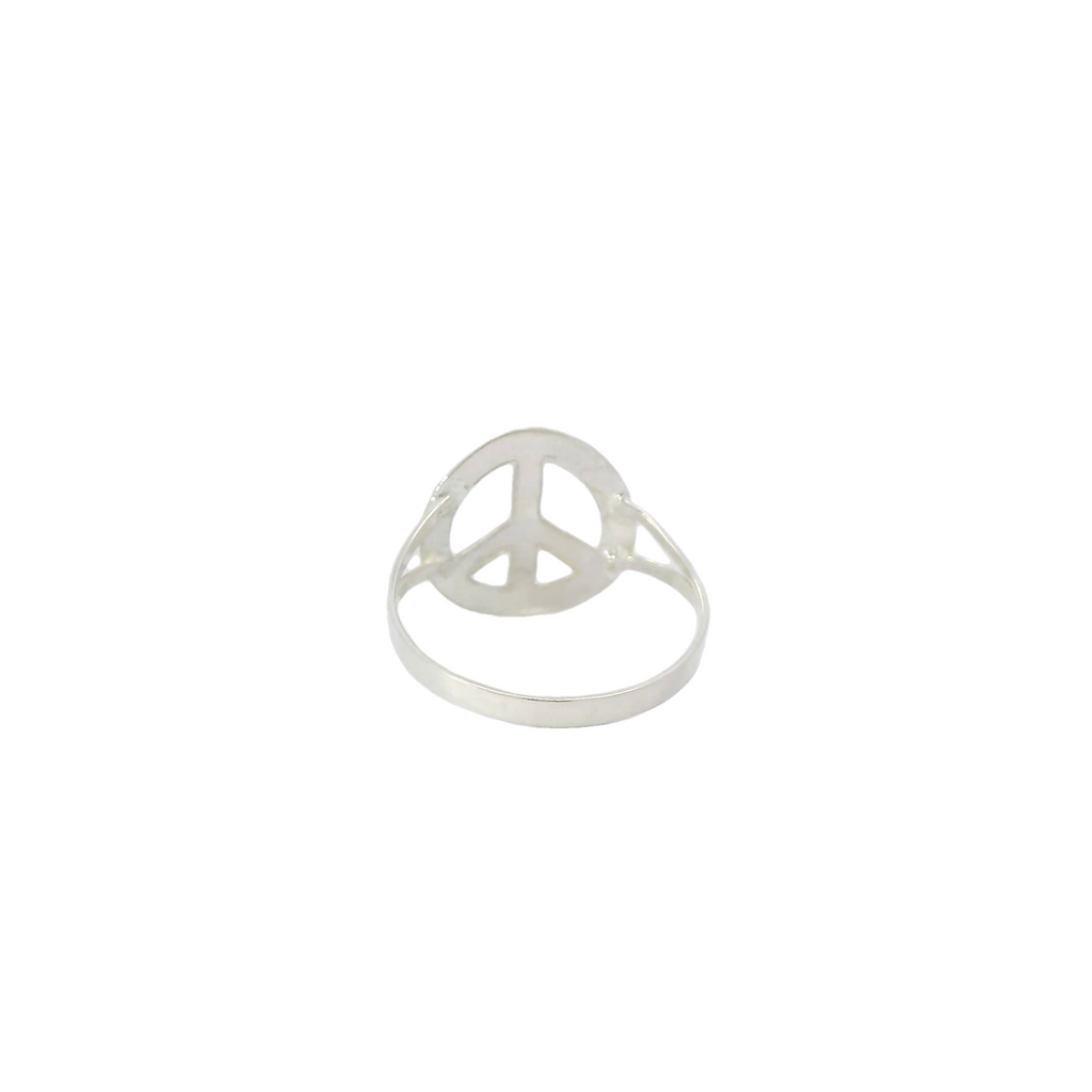 Peace Sign Sterling Silver Ring