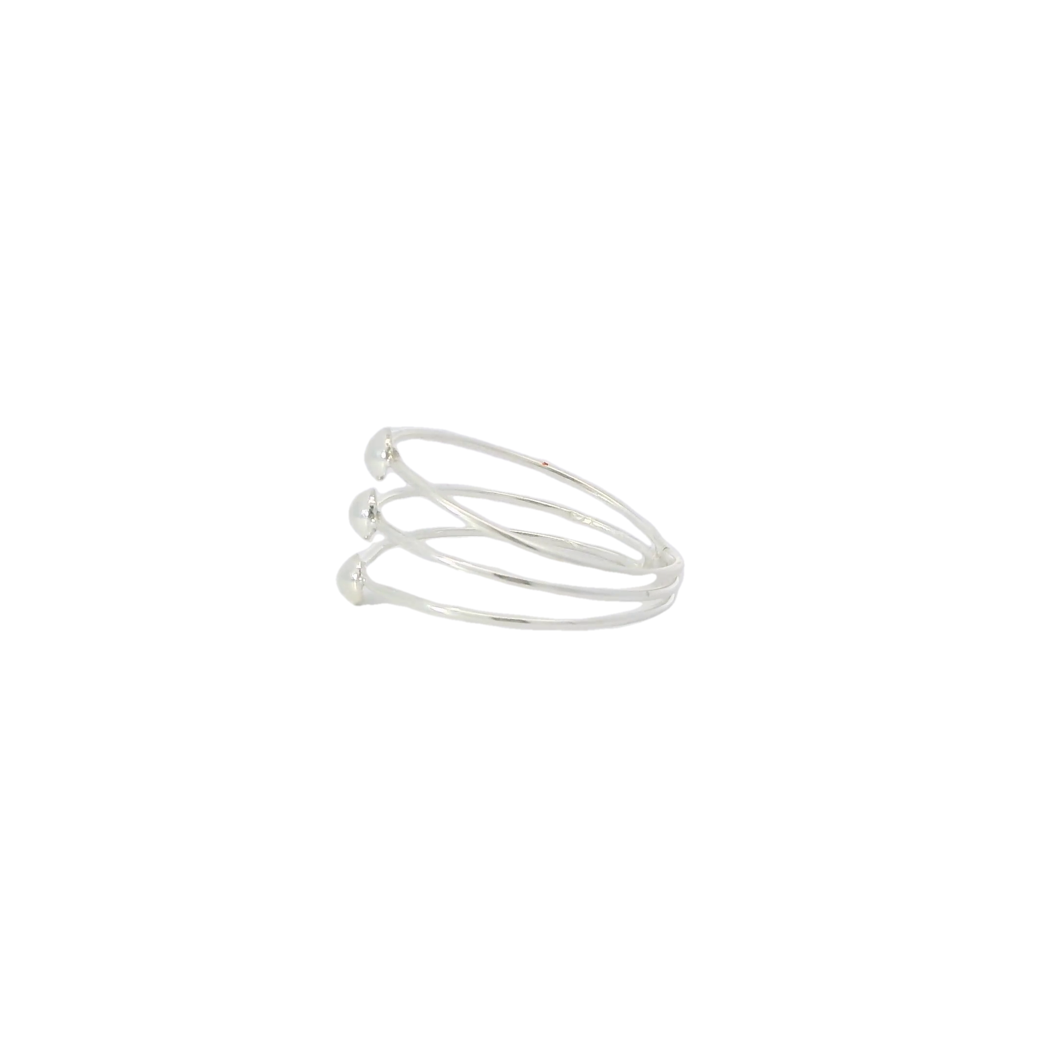 Sterling Silver ring Triple Band with balls