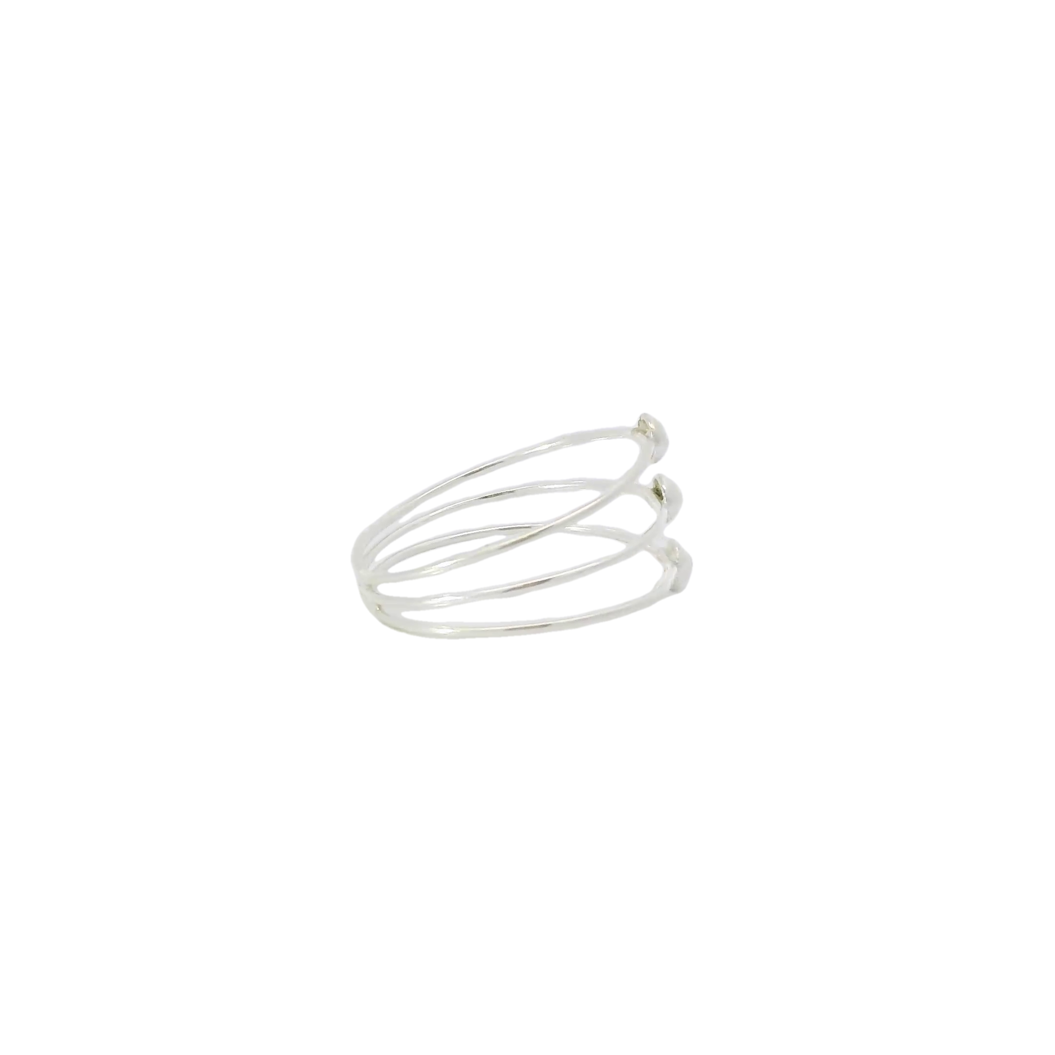 Sterling Silver ring Triple Band with balls
