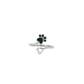 Paw & Heart adjustable sterling silver ring