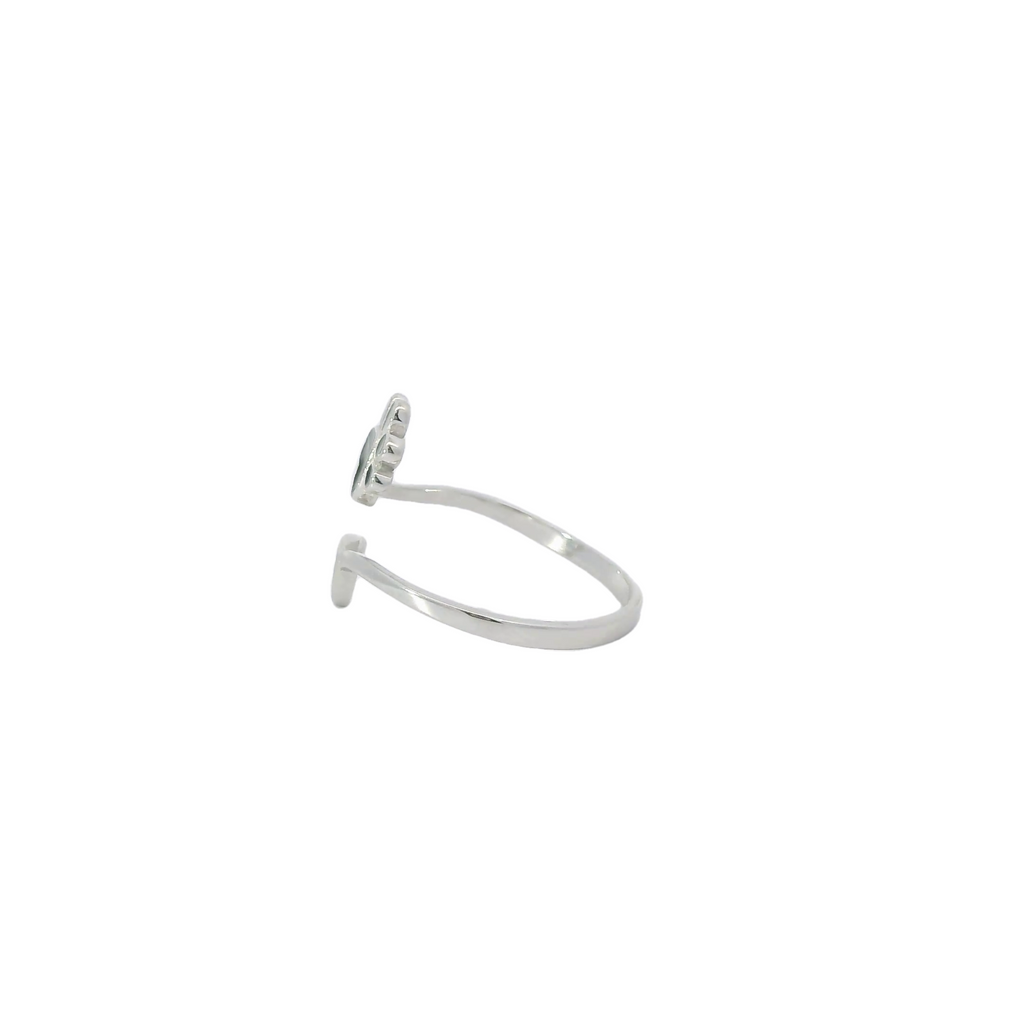 Paw & Heart adjustable sterling silver ring