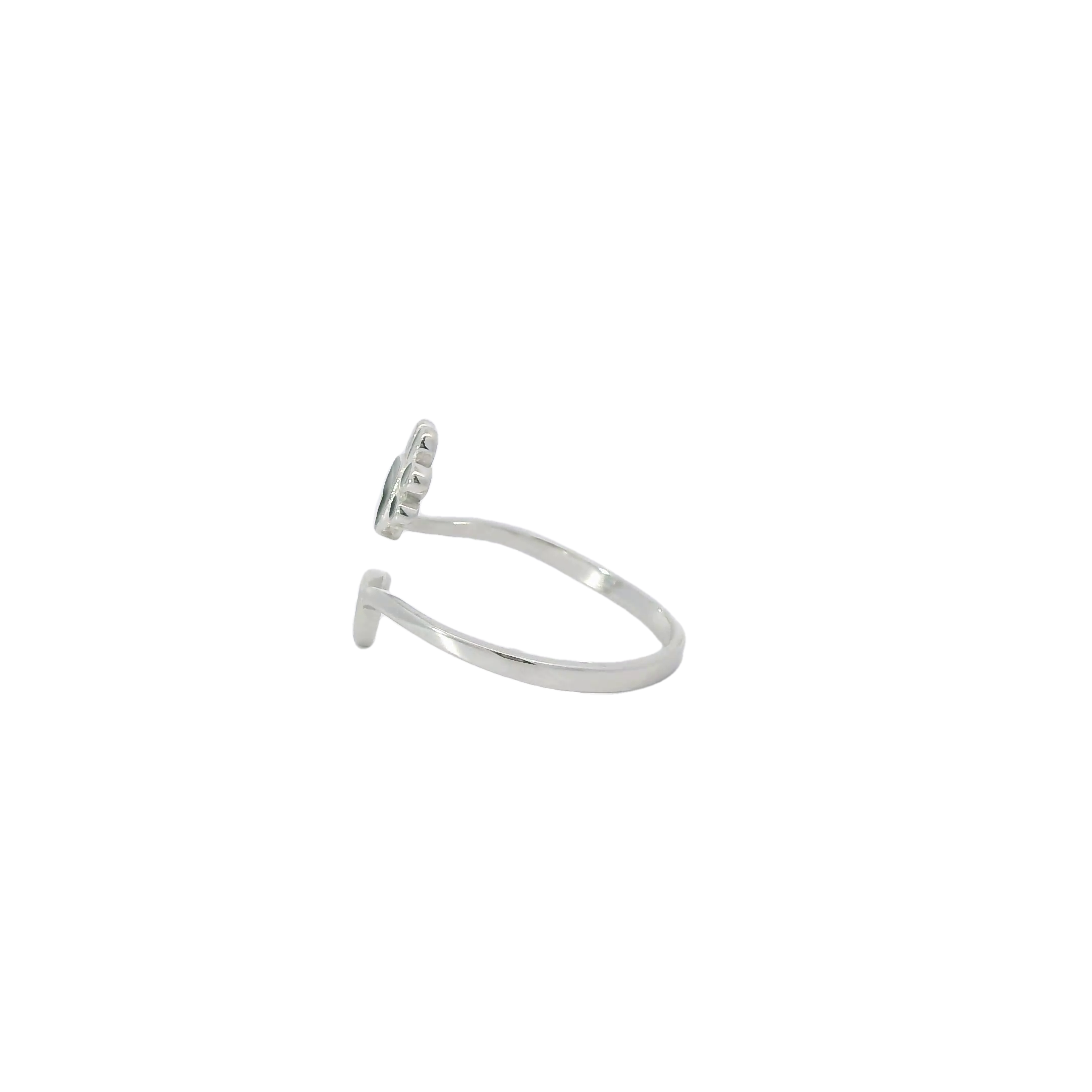Paw & Heart adjustable sterling silver ring