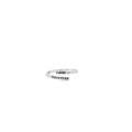 Silver ring with 'FAITH OVER FEAR' engraving on a white background
