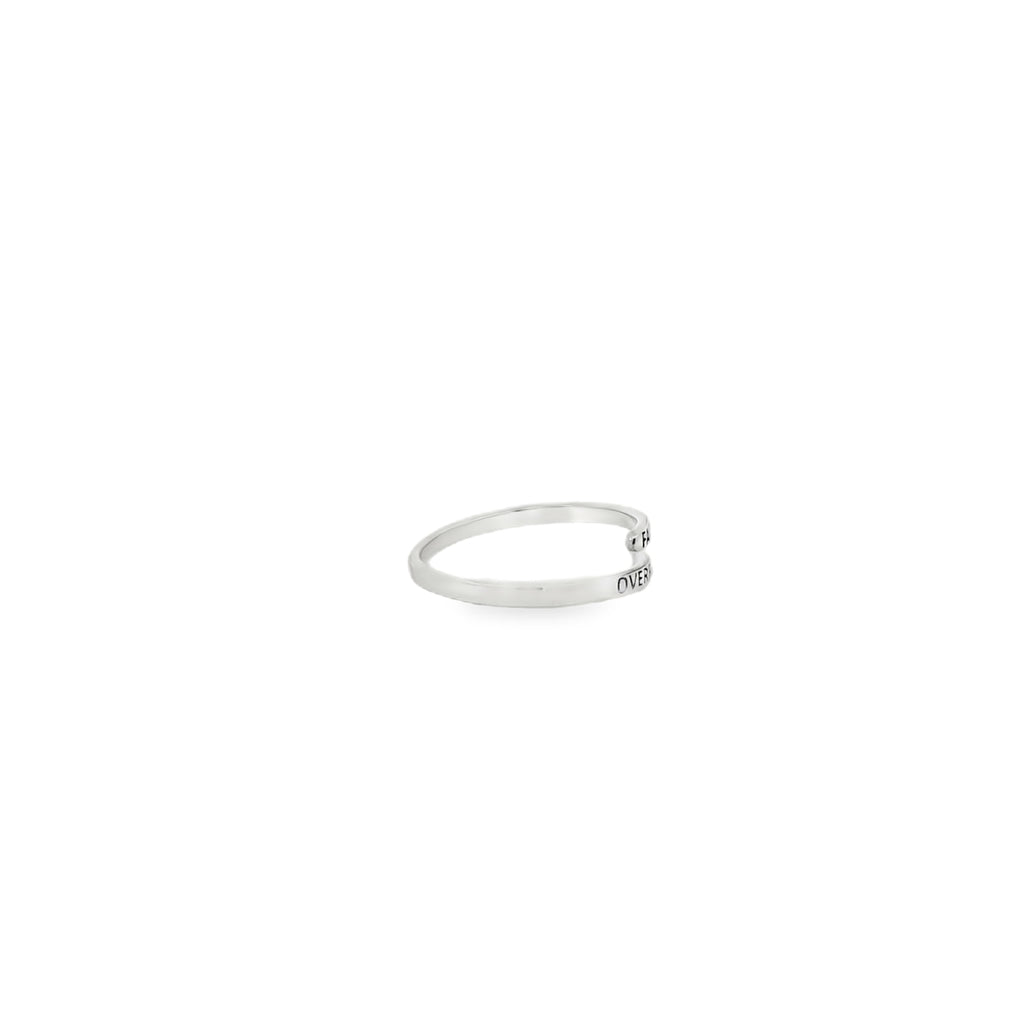 ADJUSTABLE STERLING SILVER FAITH OVER FEAR RING
