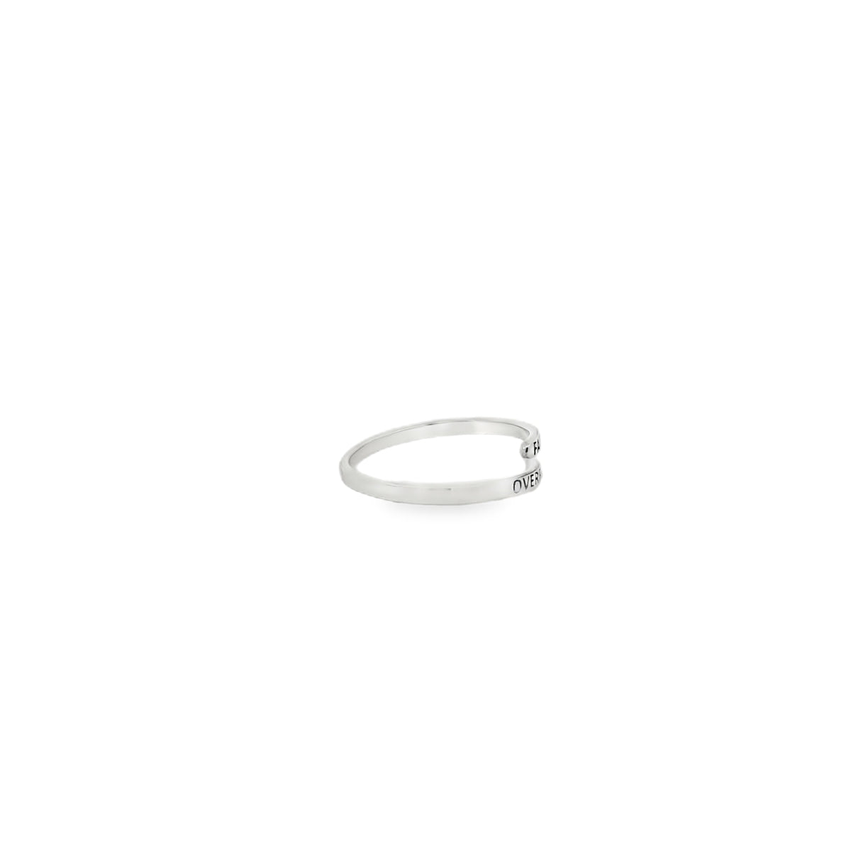 ADJUSTABLE STERLING SILVER FAITH OVER FEAR RING