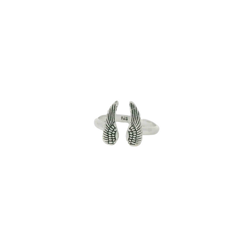 Sterling silver angel wings ring