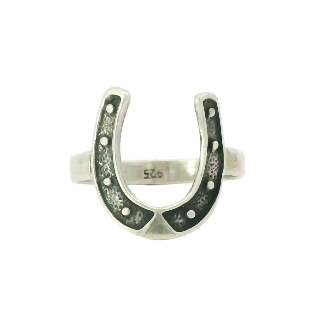 Sterling silver oxidized horsehoe ring