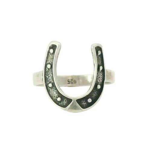 Sterling silver oxidized horsehoe ring
