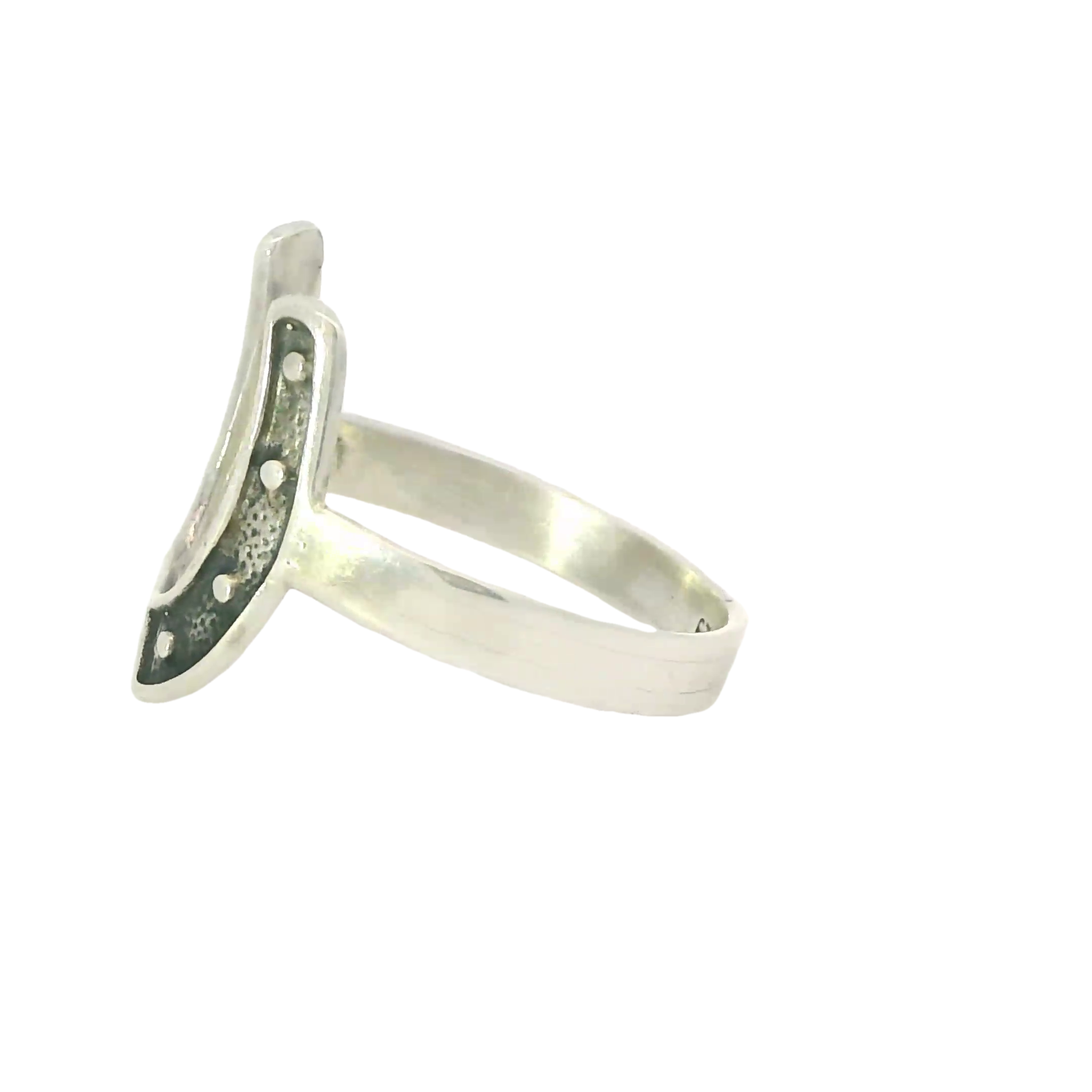 Sterling silver oxidized horsehoe ring