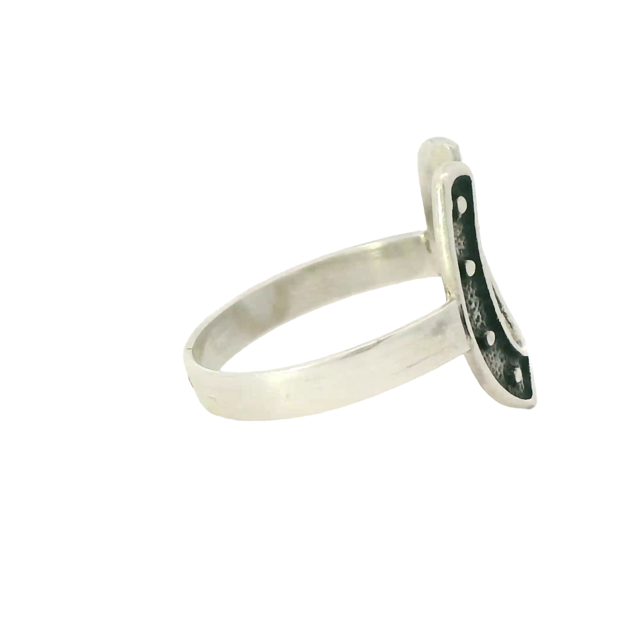 Sterling silver oxidized horsehoe ring