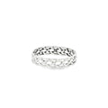 Silver braided ring on a white background
