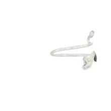 Load image into Gallery viewer, Adjustable sterling silver black cat ring / enamel