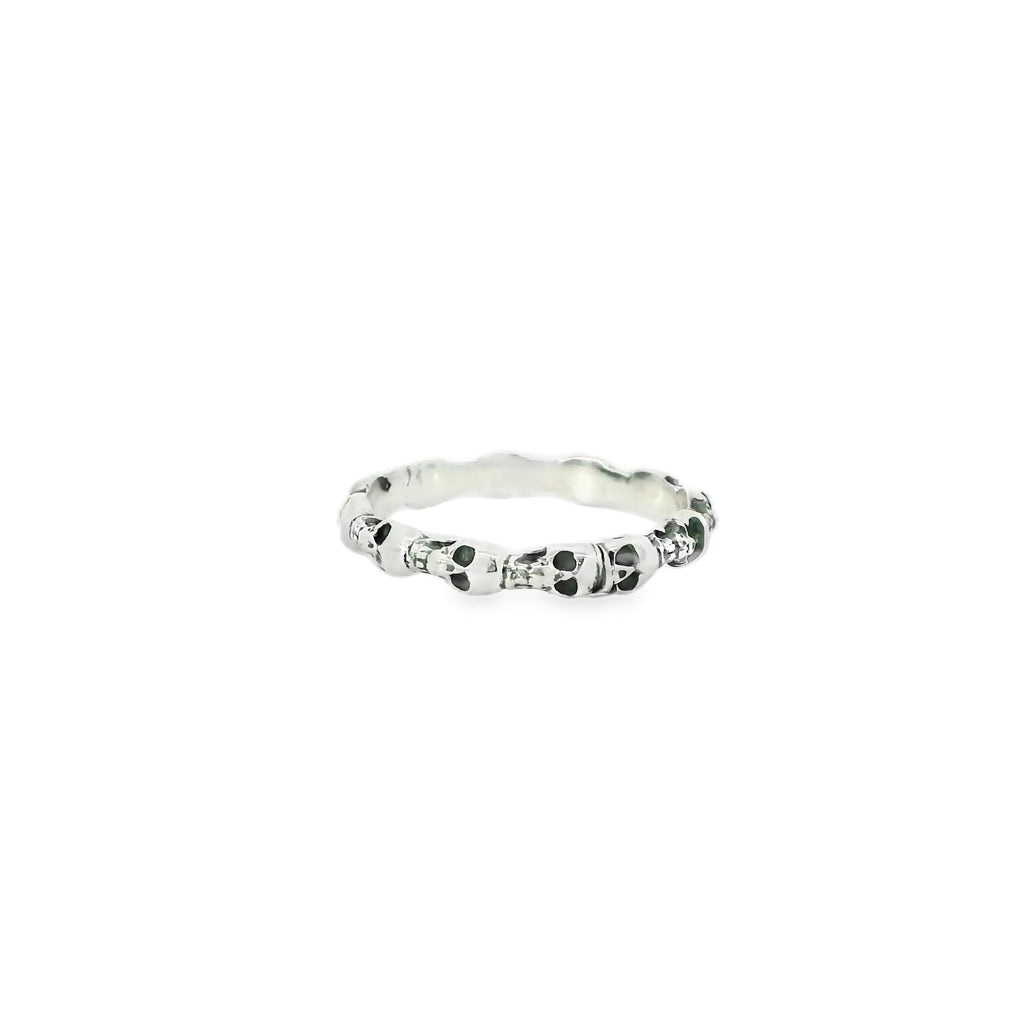 Sterling silver skull ring