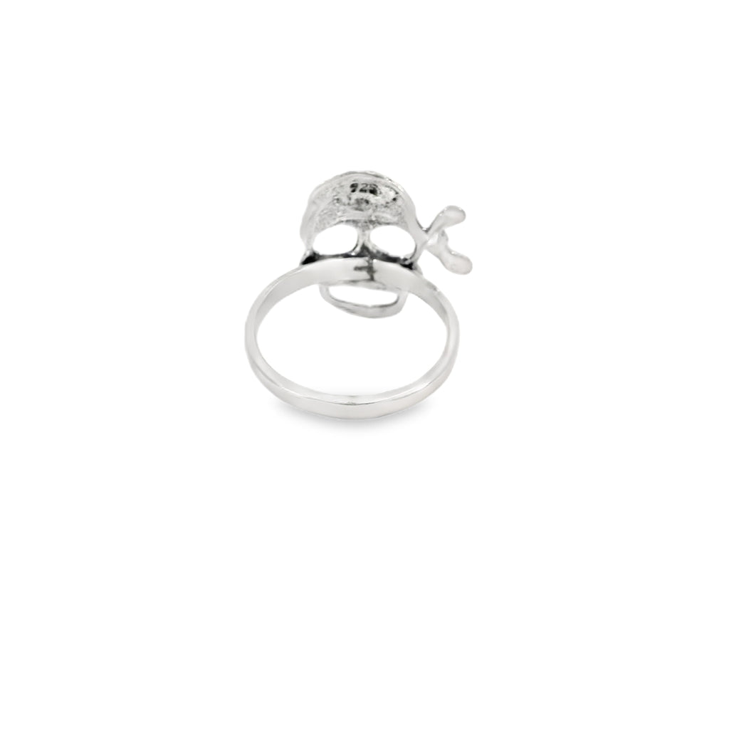 Sterling silver pirate skull ring