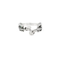Silver ring alien skull  on  a white background