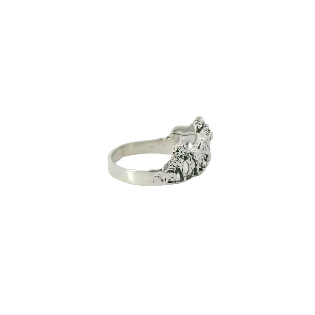Sterling silver wolf pack ring