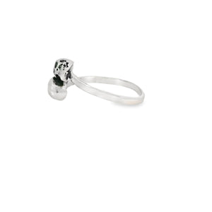 Sterling silver double skull ring
