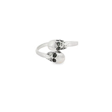 Load image into Gallery viewer, Sterling silver double skull ring