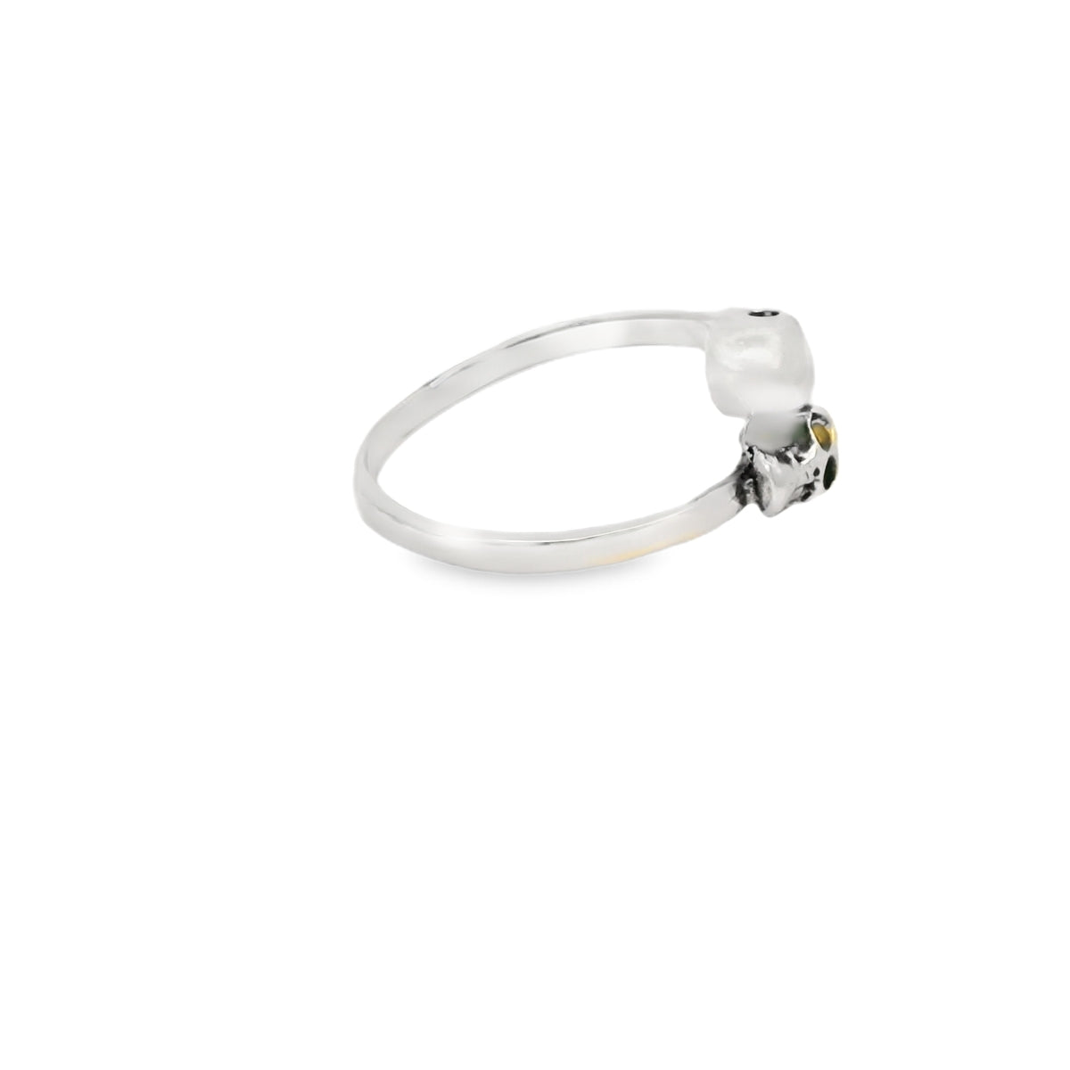Sterling silver double skull ring