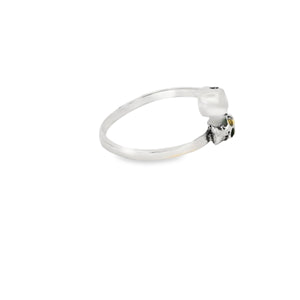Sterling silver double skull ring