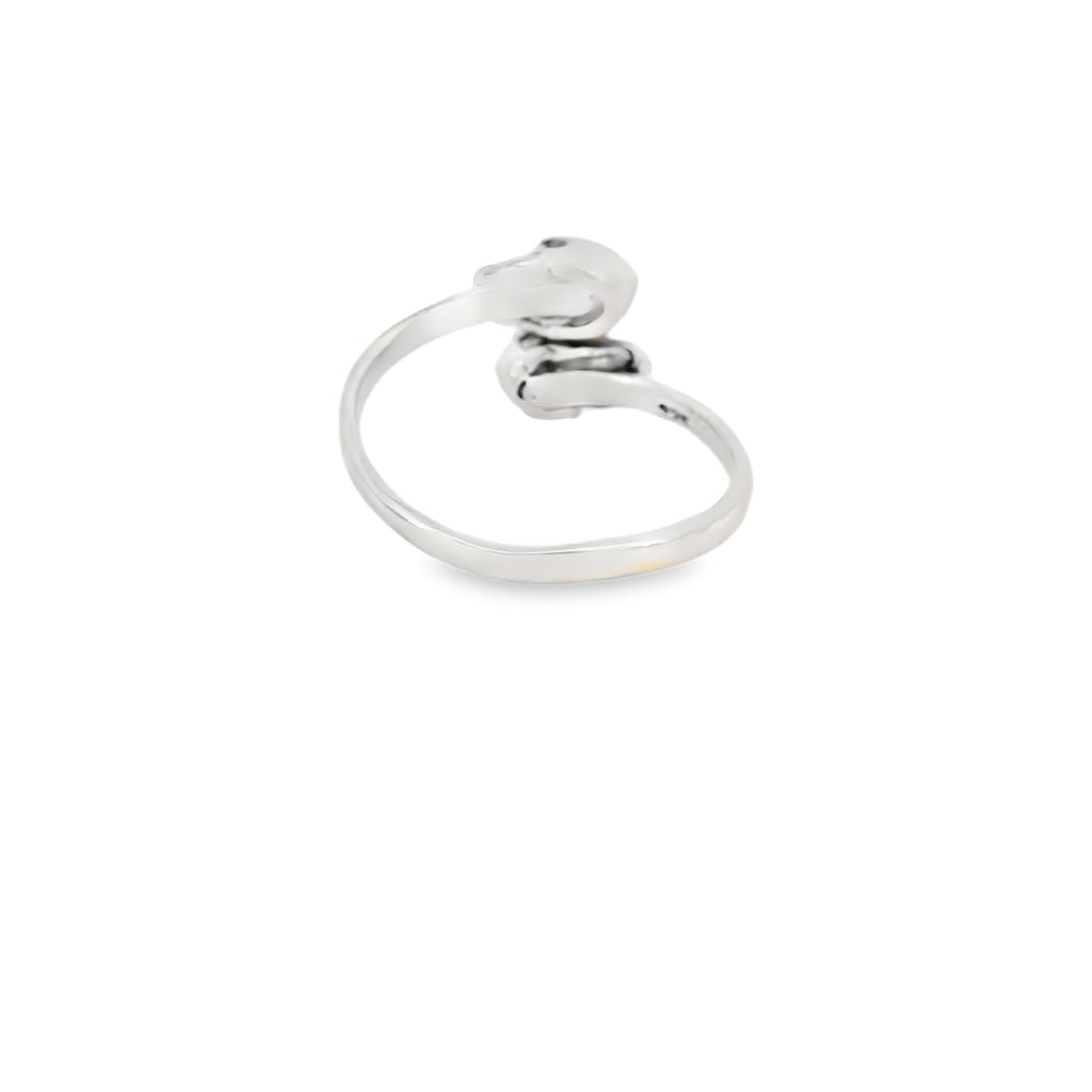 Sterling silver double skull ring
