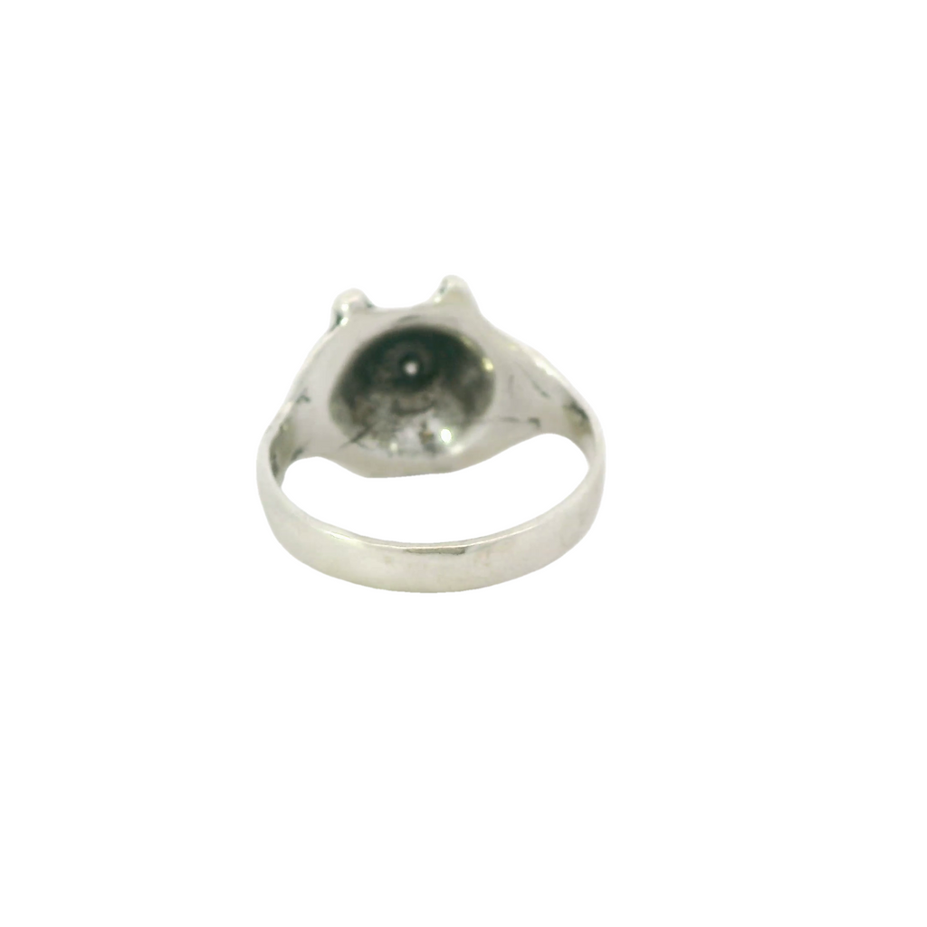 Sterling silver wolf ring